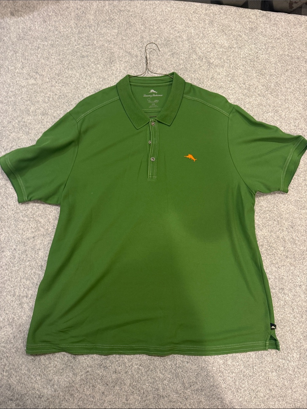 Tommy Bahama Green Polo with Orange Fish Emblem